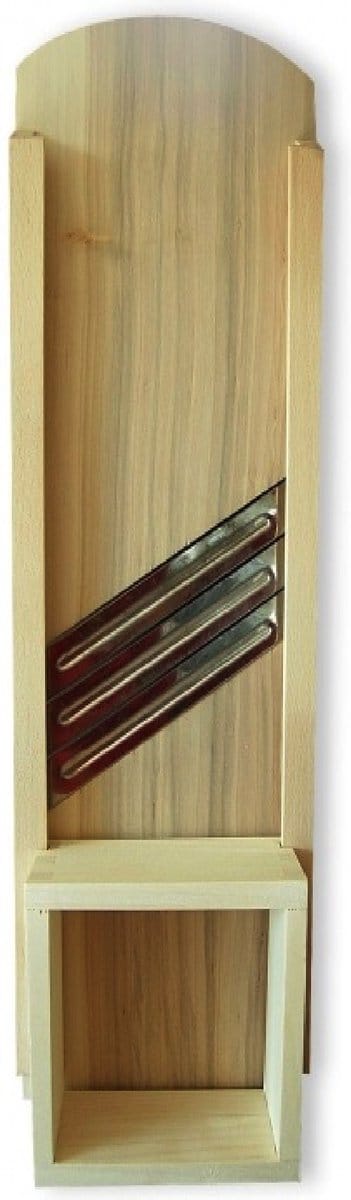 Natuurlijker leven - Houten Mandoline - Koolsnijder - 3 Roestvrijstalen Messen - 65 x 24 cm