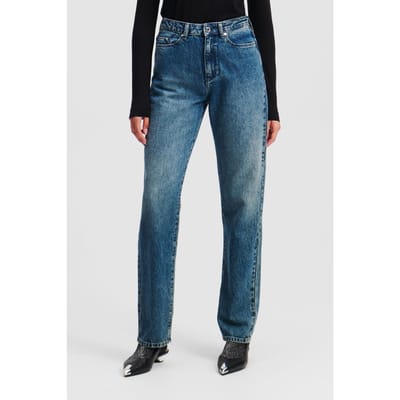 Karl Lagerfeld Straight Leg Denim Pants Dark Blue Taglia: W26 | Pantaloni Outlet | Donna | Blu