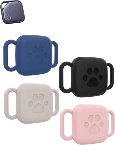 Tracker Beschermhoes - Tracker Accessoire - Objecten Vinden - Schokbestendig Ontwerp - 4 Stuks - Zwart Blauw