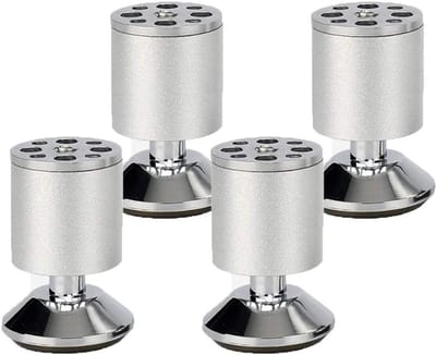Meubelpoten Metaal - Tafelonderstellen - Meubels Verhogen - Sterke Aluminiumlegering - 8cm Hoog - Zilver