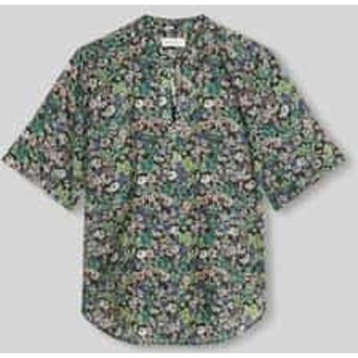 regular fit blouse met korte mouwen van puur katoen