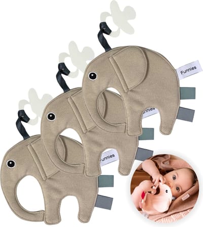 Funnies Speendoekje Ollie 3-Pack Cream - Set van 3 Zachte Speendoekjes - Knuffeldoekjes - Speenknuffels - 15x14 cm - Zacht en Comfortabel Doekje om de Speen aan te Bevestigen - Ideaal voor Troost en Gemak bij Baby’s