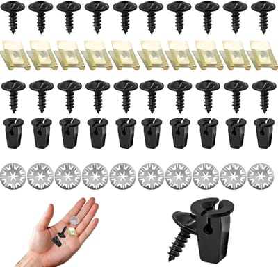 Dailygoods- Autoschroeven 50 Stuks - Plaatmoeren - U-Type Montageklemmen - Bodembescherming - Carrosserieschroeven - Spatbordclips - Schroefset