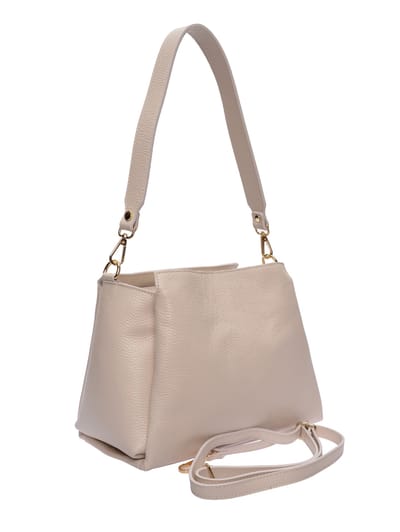Isabella Rhea Beige Rundleer Tas