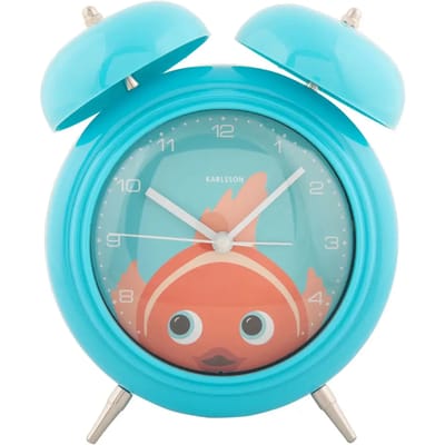 Karlsson Wekker Peekaboo Goldfish - Blauw - 15.2x6.5x18.2cm - Scandinavisch - Wekker voor slaapkamer - Wekkers