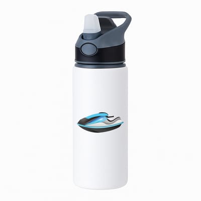 Hacebo® - Speedboten waterfles met rietje zwart - Boten - Schippers - Speedboot - voertuig - watervoertuig - water fles - 650ML
