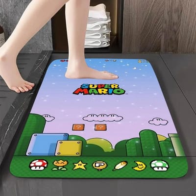 Disney Cartoon M-Mario-Bros Vloermat Grafisch Bedrukte Flanellen Deurmatten Voor Badkamer Keuken Entree Tapijt Huisdecoratie 30X50CM