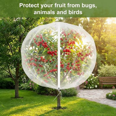 Gewasbeschermingsnet, 1,2 x 1.8 m, tuin, fijnmazig, insectenwerend net met ritssluiting en trekkoord, plantenbeschermingsnet, insecten, vogelbeschermingsnet voor planten, groenten, fruit, boom