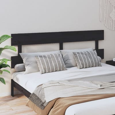 vidaXL - Hoofdbord - 184x3x81 - cm - massief - grenenhout - zwart