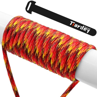 Allecto - Paracord 4mm - Nylon Koord - Scheurbestendig - Vuur Rode Camouflage - Outdoor Survival - 31 meter - Geschikt voor Kamperen