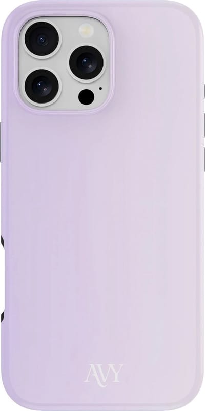 AVY Hoesje geschikt voor Apple iPhone 16 Pro | Lavender Glow | Paars | Hard Shell Back Cover | Compatibel met MagSafe & Qi2