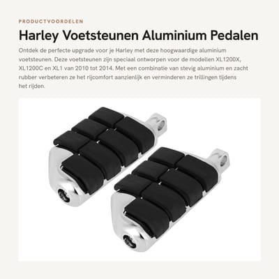 Dailygoods- Voetsteun Aluminium - Antislip Pedalen - Brede Voetsteunen - Motorfiets Voetsteunen - Trillingsvermindering - Verstelbare Maat 13,5 cm - Motorpedalen