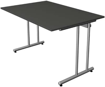 Werktafel Bureau - Bureau Tafel - Thuiswerken Kantoor - Stabiel C-Voet Gestel - 100 x 60 cm - Antraciet