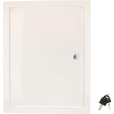 KOTARBAU® Inspectieklep, Inspectiedeur, Verzinkt Staal, 40x30 cm, Wit, Inspectieluik met Slot, en 2 Sleutels, Onderhoudsklep, Poedergecoat, Toegangspaneel, Revisiedeur