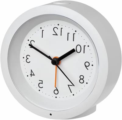 Analoge Wekker - Tijdwekker Kwarts - Wakker Worden - Geluidsarm Sweep Uurwerk - 105 x 105 mm - Wit
