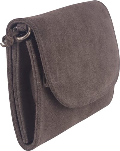 BAG2BAG Amalfi suede clutch-schoudertas Dust Brown