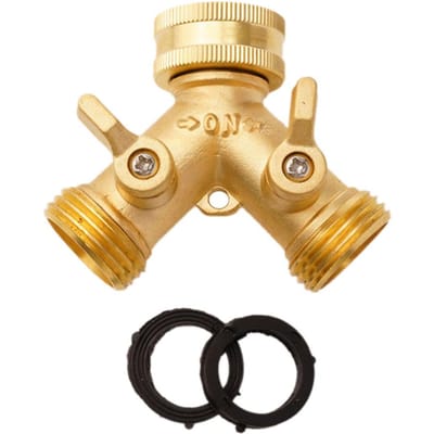 Heavy Duty Messing 2-Weg Tuinslang Splitter 3/4  Y-Type Dubbele Klep Connector Voor Buiten Kraan Kraan Geen Lekkage Watergeef Accessoires
