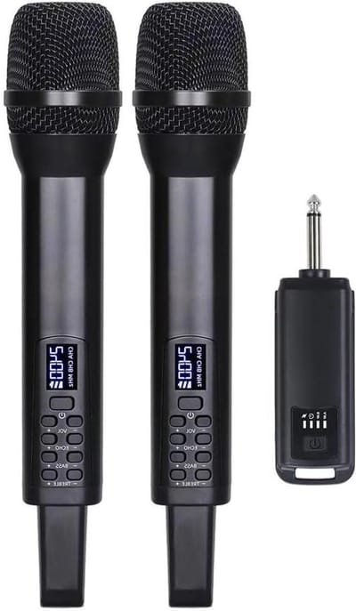 Draadloze Microfoon Set - Zang Microfoon - Karaoke Optredens - 2.4G Stabiele Transmissie - 2 Microfoons - Zwart
