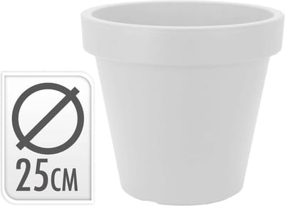 Bloempot EK rond 25 cm Wit