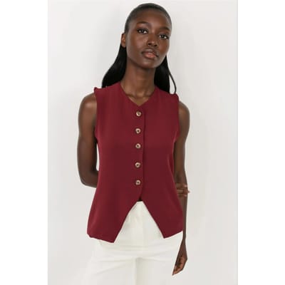 Getailleerde Mouwloze V-hals Vest
