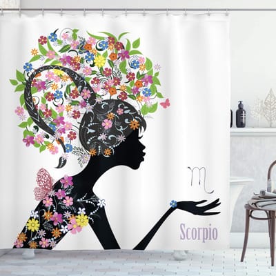 ABAKUHAUS Sterrenbeeld Schorpioen – Douchegordijn – 175x180 cm – Multicolor