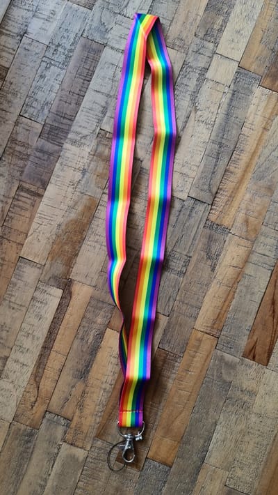 Sleutelkoord / keycord met de kleuren van de LGBT-vlag (LGBTQIA+, pride, love, LHBTI+, LHBTIQA+, gay, trans, bi, lesbo, homo)