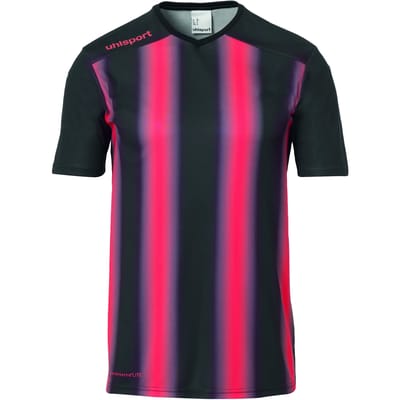 Uhlsport Stripe 2.0 Shirt Korte Mouw Kinderen - Zwart / Rood | Maat: 140