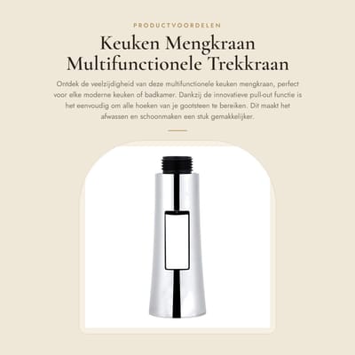 Dailygoods- Keukenkraan Pull-out Functie - Multifunctionele Kraan - Waterbesparend - Eenvoudig te Installeren - Corrosiebestendig - ABS Constructie