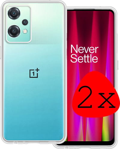 Hoesje 2 Stuks - Geschikt voor OnePlus Nord CE 2 Lite - Sterk & Shockproof - Case Siliconen - Back Cover - Telefoon Hoes - Transparant