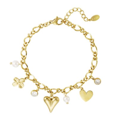 Sparkling love armband- bedels- goud