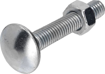 Slotbout met moer M5 x 30mm. lang. 70 stuks Houtbout. Gegalvaniseerd. Ifix.