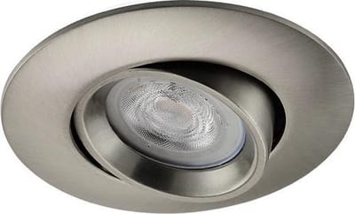 LED inbouwspot Ebbe -Rond RVS Look -Extra Warm Wit -Dimbaar -4W -LED LED Met Philips LED lamp