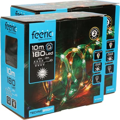 Feeric lichtslangen - 2x st - gekleurd - 10 m - 180 leds