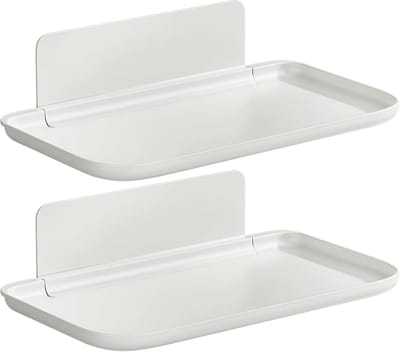 2x Opvouwbare Wandplank Zonder Boren - Ruimtebesparend Hoekrek voor Badkamer en Keuken