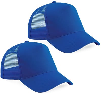 Truckers baseballcap - 2x - blauw - volwassenen - voordelige petjes/caps - verstelbaar