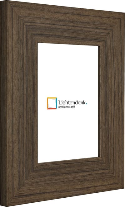 Fotolijst - Bruin - 6 cm breed profiel - Fotomaat 28x35 - Helder glas - Art.nr. 10115522728352