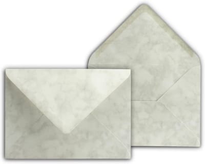 Enveloppen DIN B6 - Brieven Post - Kaarten Versturen - Mat Oppervlak - 12.5 x 17.5 cm - Lichtgrijs Marmer