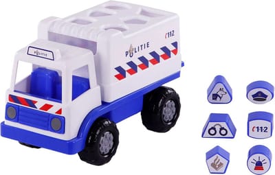 Cavallino Toys - Cavallino Police Truck Shape Sorter with 6 Blocks 26cm