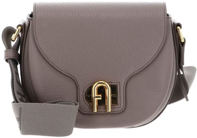 FURLA Leren Schoudertas Lotus Crossbody Bag Stucco Gray + Toni Stucco Gray Taupe