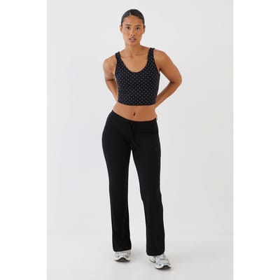 Dames Dsgn Studio Superzachte Lage Taille Flared Joggingbroek | Zwart | Maat: Medium