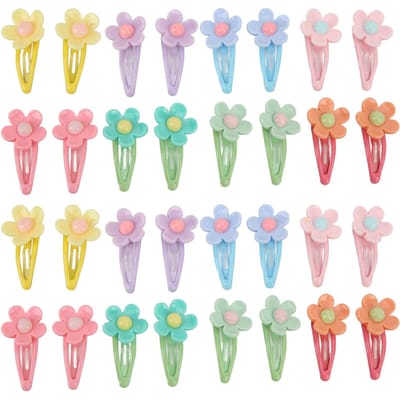 32pcs Pinces à Cheveux en Plastique pour Animaux de Compagnie en Forme de Fleur Élégantes Épingles à Cheveux pour Chien Accessoires de Toilettage pour le Port Quotidien white