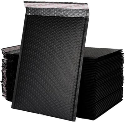 Dailygoods - 50 stuks luchtkussenzakken, zwart, 15 x 20 + 4 cm, stootvaste verpakkingszakken voor verzending, waterdicht en scheurvast, voor kantoor en logistiek