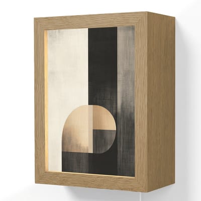 Wandlamp 15x20 cm - Oplaadbaar - Vormen - Modern - Zwart - Wandlampen binnen woonkamer - Slaapkamer lamp met kabel - Decoratieve nachtlamp - Vloerlamp snoer