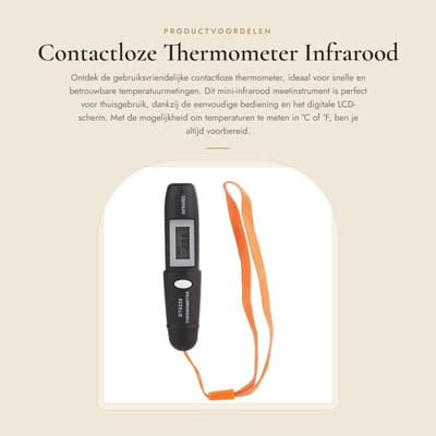 Dailygoods- Thermometer Draagbaar - Contactloze Infrarood Thermometer - Digitale Thermometer - Temperatuur Meetinstrument - Auto Shutdown - Gegevensopslagfunctie - Infraroodthermometer