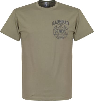 Illuminati Pocket Print T-Shirt - Khaki - L