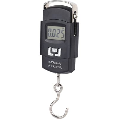 Hangweegschaal LCD-display 50kg Draagbare Digitale Visweegschaal met Comfortabele Handgreep gray