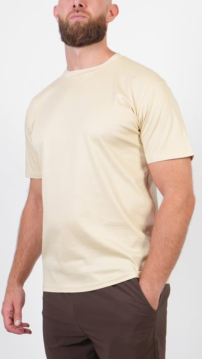 BASKO T-SHIRT - SLIM FIT - BEIGE - MAAT S