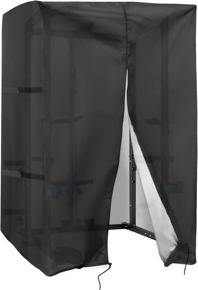 Squat Rack Cover - Fitness Beschermhoes - Buiten Trainen - Waterdicht PVC Voering - 64x68x82 Inch - Zwart