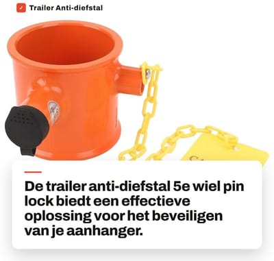 Dailygoods- Hitch Lock met Waarschuwingslabel - Aanhangerslot - Aluminiumlegering - Geschikt voor RV/Semi Truck - Stevige Constructie - Binnendiameter 74 mm - Aanhangslot