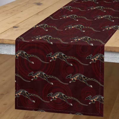 ABAKUHAUS Aboriginal tafelloper – 40×180 cm – donker fuchsia